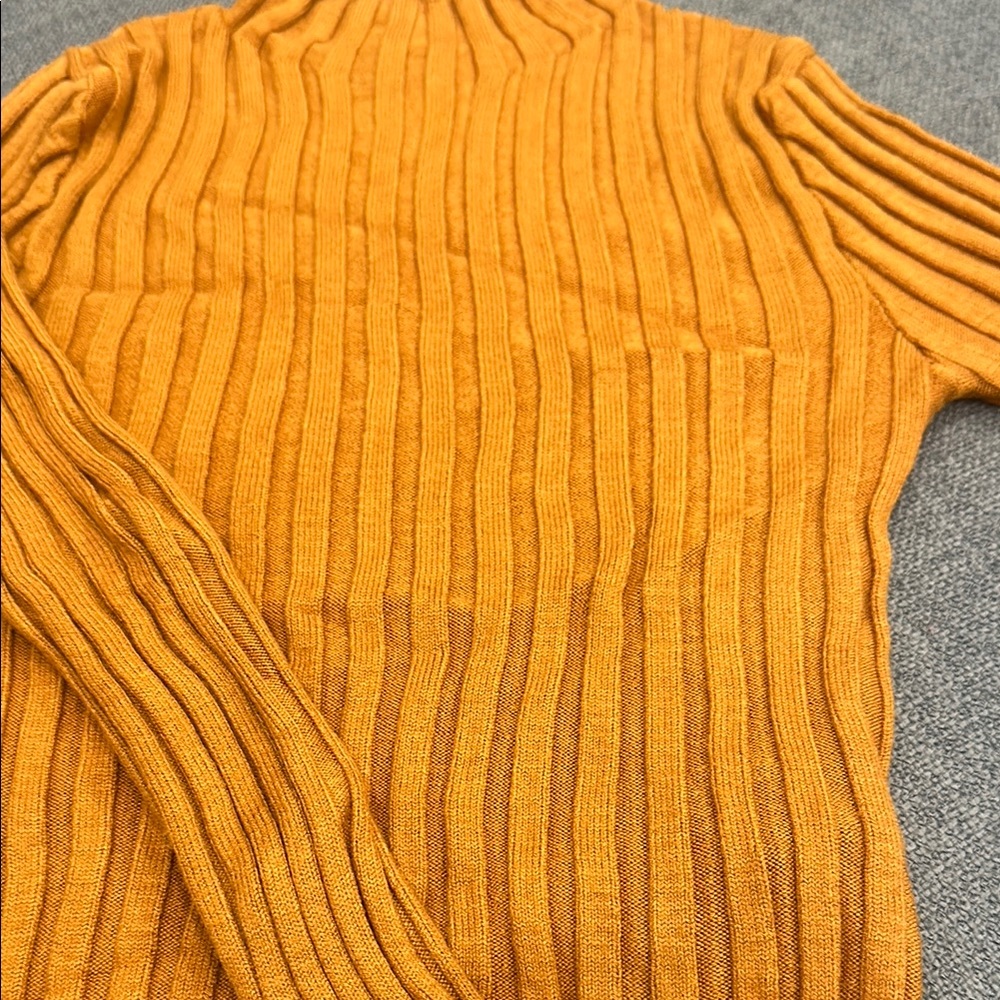 Orange Ribbed Knit Sweater - Picture 2 of 2